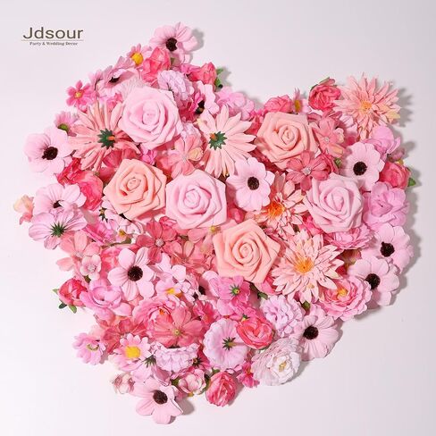 150 Pcs Mini Silk Flower Heads Pink Artificial Flowers Bulk Fabric Flowers for Craft and DIY Wedding Bouquets Garland Album Cake and Home Decorations 2-7CM in Saudi Arabia