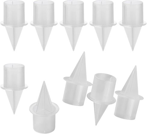 10 Pack Plastic Taper Candle Holders with Spike Base, 1 Inch Fit, Off White Outdoor Candle Holders for Foam Arrangements & Table Centerpieces, Home Deco, DIY Decor, Ground Insert Candle Stakes in Saudi Arabia
