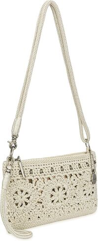 The Sak Vita Small Crochet Wristlet Purse - Hand Crochet Women's Clutch for Everyday & Travel - Mini Handbag With Card Slots, Zipper Closure & Pockets - Natural Medallion in Kuwait