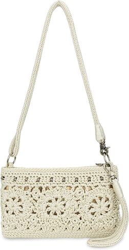 The Sak Vita Small Crochet Wristlet Purse - Hand Crochet Women's Clutch for Everyday & Travel - Mini Handbag With Card Slots, Zipper Closure & Pockets - Natural Medallion in Kuwait