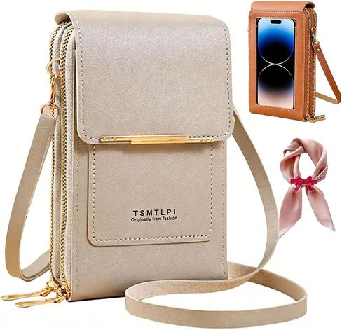 2026 Small Touchscreen Phone Crossbody Bag for Women,Anti-Theft Leather Messenger Bag Rfid Block Mobile Phone Purse in Kuwait