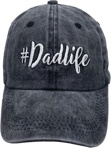 قبعة بيسبول قابلة للتعديل من قماش الدنيم المغسول الكلاسيكي للرجال من Dad Life in Kuwait