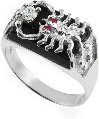 Claddagh Gold 925 Sterling Silver Black Onyx Men's Scorpion Ring in Saudi Arabia
