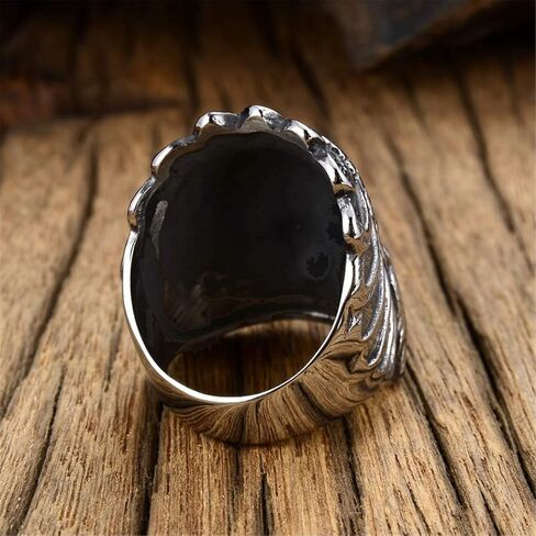 Men's 316L Stainless Steel Silver Native American Indian Chief Headdresses Skull Biker Ring in Saudi Arabia