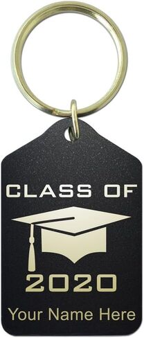 Keychain, Grad Cap Class of 2020, 2021, 2022, 2023, Personalized Engraving Included (Black Metal) in Saudi Arabia