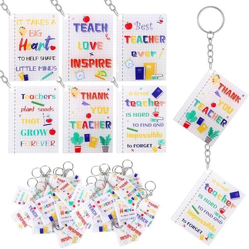 24 Pcs Heartfelt Teacher Keychain Gifts Collection, End of the Year Teacher Gifts of Appreciation Tokens Party Favor in Saudi Arabia
