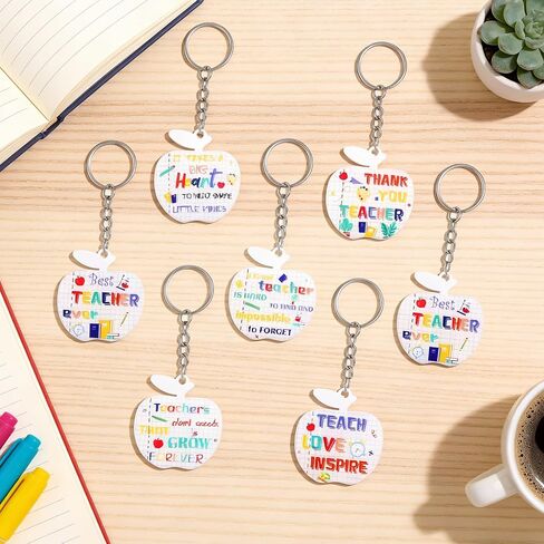 24 Pcs Heartfelt Teacher Keychain Gifts Collection, End of the Year Teacher Gifts of Appreciation Tokens Party Favor in Saudi Arabia