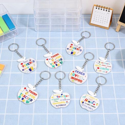 24 Pcs Heartfelt Teacher Keychain Gifts Collection, End of the Year Teacher Gifts of Appreciation Tokens Party Favor in Saudi Arabia