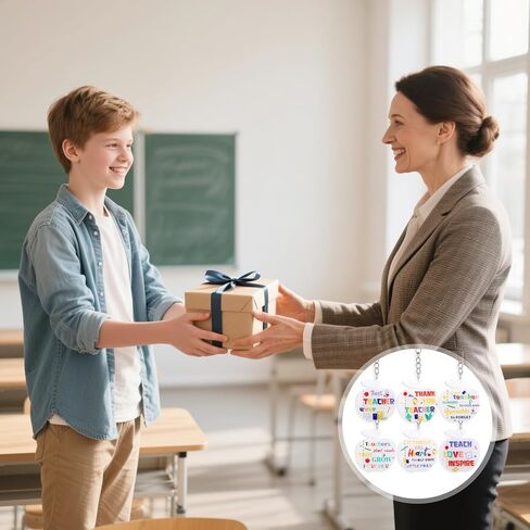 24 Pcs Heartfelt Teacher Keychain Gifts Collection, End of the Year Teacher Gifts of Appreciation Tokens Party Favor in Saudi Arabia