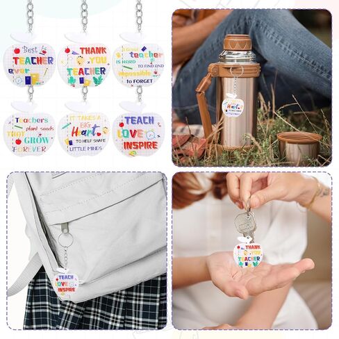 24 Pcs Heartfelt Teacher Keychain Gifts Collection, End of the Year Teacher Gifts of Appreciation Tokens Party Favor in Saudi Arabia