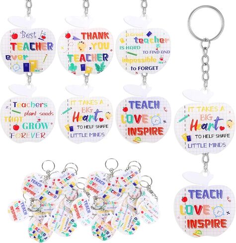 24 Pcs Heartfelt Teacher Keychain Gifts Collection, End of the Year Teacher Gifts of Appreciation Tokens Party Favor in Saudi Arabia