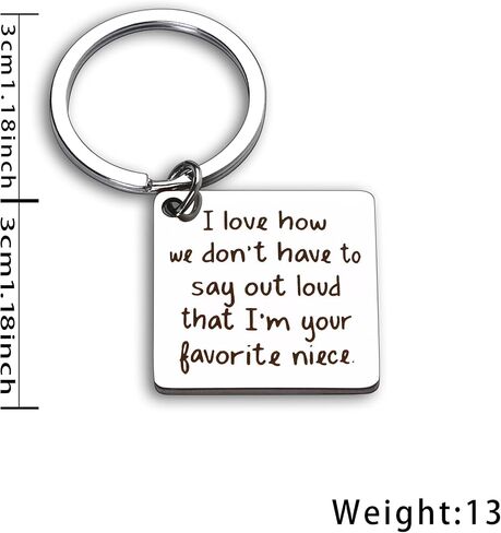 Aunt Uncle Gifts Keychain from Niece Birthday Christmas Gifts for Aunts Uncles I Love How We Don't Have To Say Out Loud That I'm Your Favorite Niece Keychains Gift for Uncle Auntie in Saudi Arabia