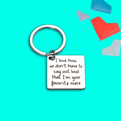 Aunt Uncle Gifts Keychain from Niece Birthday Christmas Gifts for Aunts Uncles I Love How We Don't Have To Say Out Loud That I'm Your Favorite Niece Keychains Gift for Uncle Auntie in Saudi Arabia