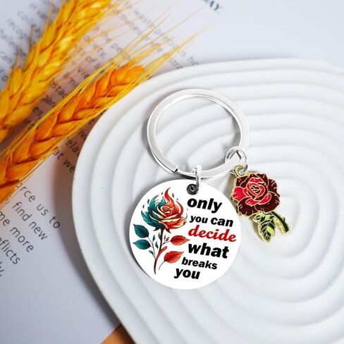 Roses Acotar Merch Inspirational Gifts for Women Book Lovers Bookworms, Nerds, Readers, Book Merch Gifts Rose Keychain Wicked Stuff Only You Can Decide What Breaks You Keychain Fantasy Decor in Saudi Arabia