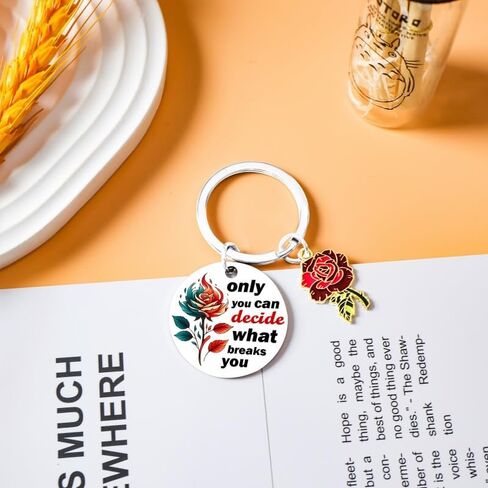Roses Acotar Merch Inspirational Gifts for Women Book Lovers Bookworms, Nerds, Readers, Book Merch Gifts Rose Keychain Wicked Stuff Only You Can Decide What Breaks You Keychain Fantasy Decor in Saudi Arabia