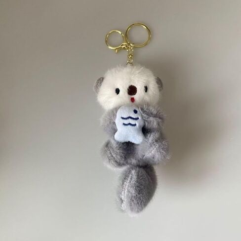 Plush Otter Keychain Charm, Cute Stuffed Animal Bag Charm, Handbags Purses Backpacks Decorations in Kuwait