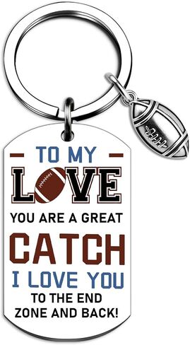 Football Gifts For Boyfriend Romantic Anniversary Men Birthday Gifts For Football Fan Husband Boyfriend Keychain To My Love You Are A Great Catch in Saudi Arabia