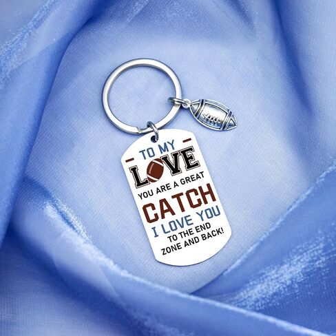 Football Gifts For Boyfriend Romantic Anniversary Men Birthday Gifts For Football Fan Husband Boyfriend Keychain To My Love You Are A Great Catch in Saudi Arabia