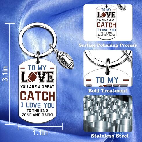 Football Gifts For Boyfriend Romantic Anniversary Men Birthday Gifts For Football Fan Husband Boyfriend Keychain To My Love You Are A Great Catch in Saudi Arabia