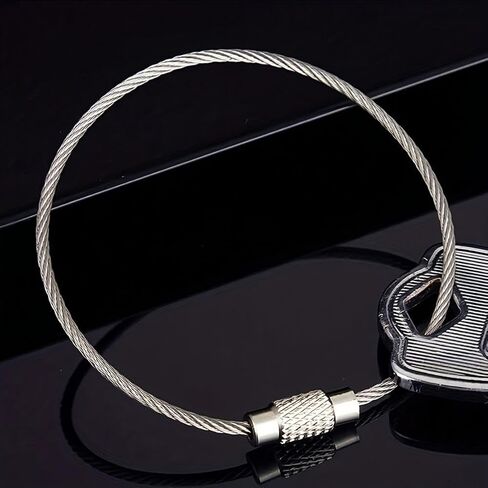 30Pcs Stainless Steel Wire Keychains 1.5mm Cable Loop Connecter for Luggage ID Tags Strong Woven Key Rings Kit in Kuwait