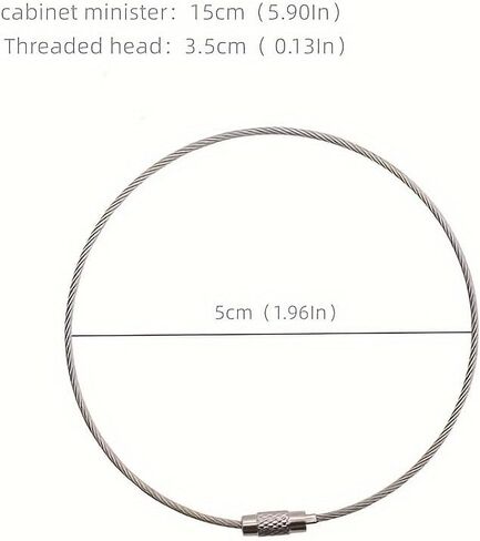 30Pcs Stainless Steel Wire Keychains 1.5mm Cable Loop Connecter for Luggage ID Tags Strong Woven Key Rings Kit in Kuwait