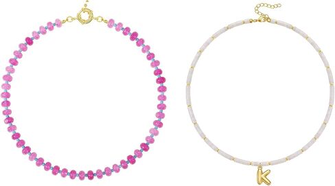 KELORIS PATH Beaded Necklaces, K Beaded Letter Necklace in Kuwait
