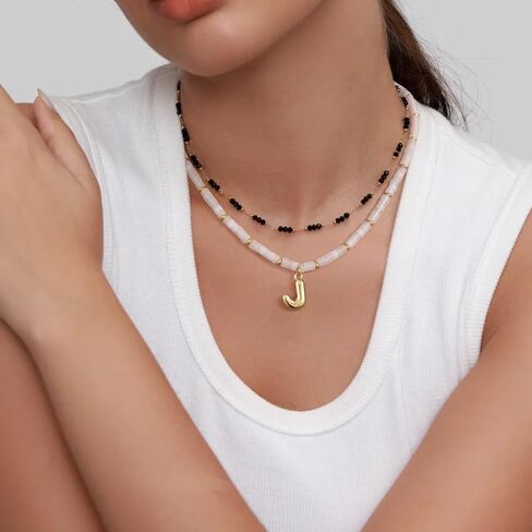 KELORIS PATH Beaded Necklaces, K Beaded Letter Necklace in Kuwait