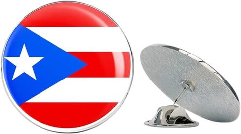 Puerto Rico Flag Round Metal 0.75" Lapel Pin Hat Shirt Pin Tie Tack Pinback in Saudi Arabia