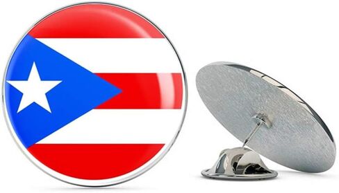 Puerto Rico Flag Round Metal 0.75" Lapel Pin Hat Shirt Pin Tie Tack Pinback in Saudi Arabia