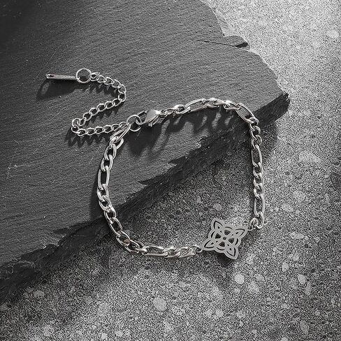 Womens Stainless Steel Witchcraft Witch Knot Bracelet Girls Celtic Knot Double Adjustable Bracelet Irish Amulet Jewelry in Kuwait