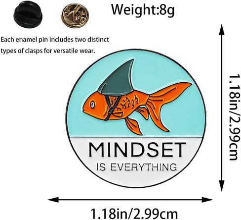 Enamel Pin,Emotion Support Lapel Pin,Goldfish Shark Brooch,Mental Health Badge,DIY Decor Pin Collection,Gift for Teens Friends Students Test,Denim Jacket Canvas Bag Shirt Jeans Accessory in Saudi Arabia