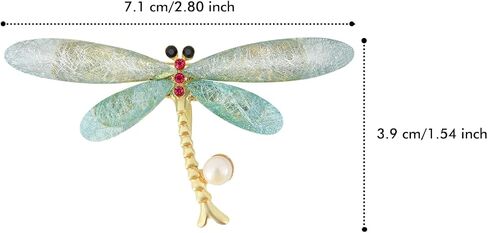 2.8 Inches Created Crystal Rhinestone Dragon Fly Brooches and Pins for Clothes | Elegant Design Brooch Pins for Women Fashion | Charming Brooch Lapel Pin Dragonfly Jewelry Accessories for Women (Blue) in Kuwait