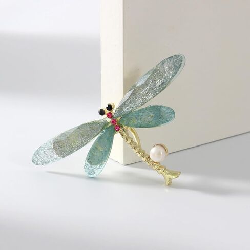 2.8 Inches Created Crystal Rhinestone Dragon Fly Brooches and Pins for Clothes | Elegant Design Brooch Pins for Women Fashion | Charming Brooch Lapel Pin Dragonfly Jewelry Accessories for Women (Blue) in Kuwait