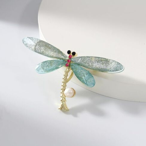 2.8 Inches Created Crystal Rhinestone Dragon Fly Brooches and Pins for Clothes | Elegant Design Brooch Pins for Women Fashion | Charming Brooch Lapel Pin Dragonfly Jewelry Accessories for Women (Blue) in Kuwait