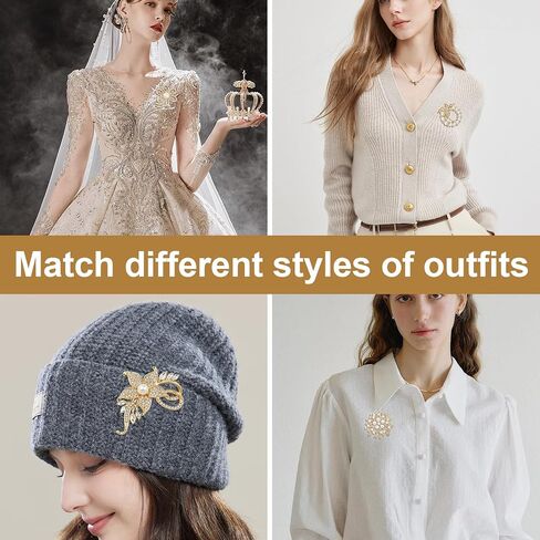 levylisa 4 Pcs Pearl Brooches for Women Flower Broach Elegant Clothing Accessory for Dress Bride Engagement Wedding Jewelry in Kuwait