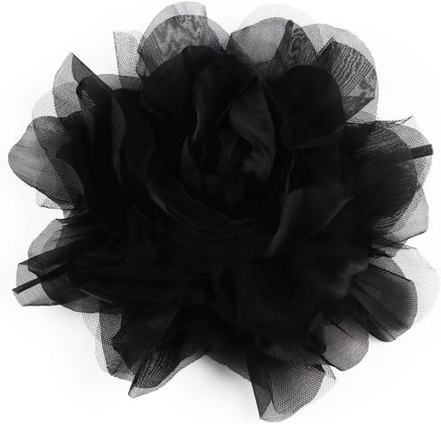 Exaggerated Big Rose Flower Satin Mesh Fabric Brooches for Women Elegant Extra Large Organza Floral Lapel Pins Wedding Party Banquet Dresses Suit Clothes Accessories Jewelry 10.6in in Kuwait