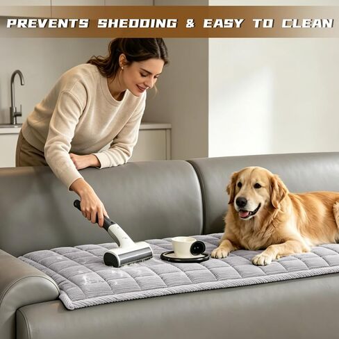 HAOYONG Couch Covers for Dogs Washable, Non Slip Fuzzy Durable Couch Covers for Loveseat Sofa Pet Friendly Furniture Protector Covers Dog Mat for Couches (Light Gray, 27.6"×59.1") in Saudi Arabia
