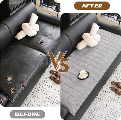 HAOYONG Couch Covers for Dogs Washable, Non Slip Fuzzy Durable Couch Covers for Loveseat Sofa Pet Friendly Furniture Protector Covers Dog Mat for Couches (Light Gray, 27.6"×59.1") in Saudi Arabia