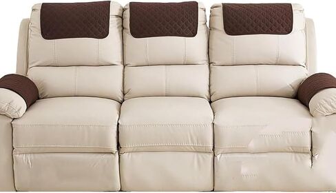 3 or 4 or 5 Pieces Sofa Headrest Cover for Recliner Chair with Storage Pockets Non Slip Armrest Cover Fuzzy Couch Cover Washable Furniture Protector(B6,3 seat 5pieces) in Kuwait