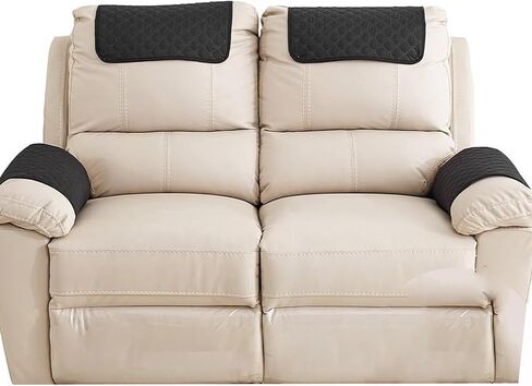 3 or 4 or 5 Pieces Sofa Headrest Cover for Recliner Chair with Storage Pockets Non Slip Armrest Cover Fuzzy Couch Cover Washable Furniture Protector(B6,3 seat 5pieces) in Kuwait