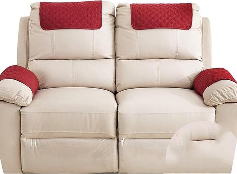 3 or 4 or 5 Pieces Sofa Headrest Cover for Recliner Chair with Storage Pockets Non Slip Armrest Cover Fuzzy Couch Cover Washable Furniture Protector(B6,3 seat 5pieces) in Kuwait