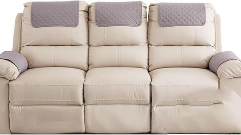 3 or 4 or 5 Pieces Sofa Headrest Cover for Recliner Chair with Storage Pockets Non Slip Armrest Cover Fuzzy Couch Cover Washable Furniture Protector(B6,3 seat 5pieces) in Kuwait