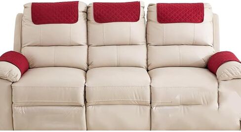 3 or 4 or 5 Pieces Sofa Headrest Cover for Recliner Chair with Storage Pockets Non Slip Armrest Cover Fuzzy Couch Cover Washable Furniture Protector(B6,3 seat 5pieces) in Kuwait