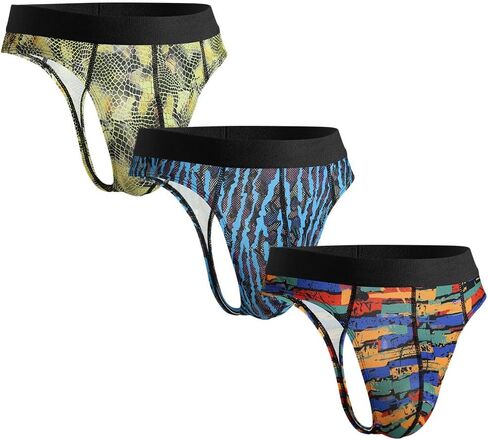 Men's Thong G-String Underwear Recreational Print Men’s Sexy Bikini Briefs Bulge Pouch Underwear in Saudi Arabia