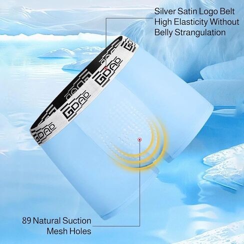 Men's Magnetic Massage Underwear Quick-Drying Anti-Rolling Waistband Breathable Nylon Boxer Briefs for Gym L-4XL in Kuwait