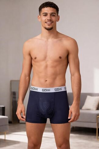 Men's Magnetic Massage Underwear Quick-Drying Anti-Rolling Waistband Breathable Nylon Boxer Briefs for Gym L-4XL in Kuwait