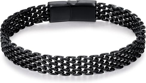 Bracelets for Men-Stainless Steel Magnetic Clasp Franco Chain Mens Bracelet in Kuwait
