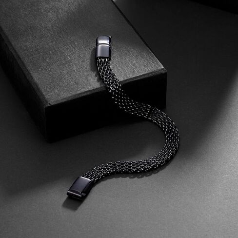 Bracelets for Men-Stainless Steel Magnetic Clasp Franco Chain Mens Bracelet in Kuwait