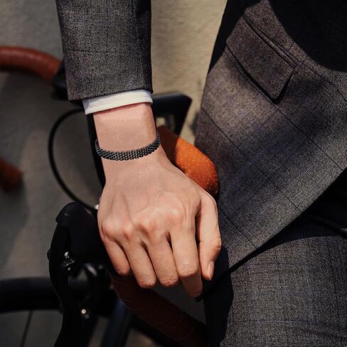Bracelets for Men-Stainless Steel Magnetic Clasp Franco Chain Mens Bracelet in Kuwait