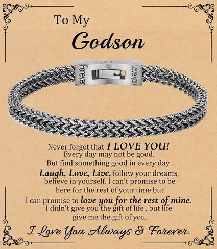 Fathers Day Husband Son Grandson Gift Bracelets I Love You Gifts for Him Boyfriend Stainless Steel Cuban Link Chain Fold Over Clasp Franco Chain Bracelet for Men Birthday Jewelry in Saudi Arabia